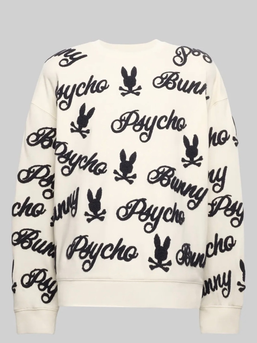Mens Psycho Bunny Skylar All Over Fuzzy Crew, XL-TG